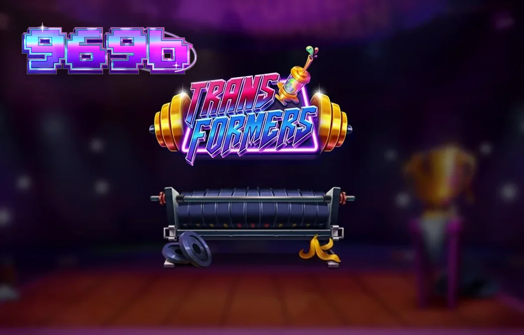 Interface neon vibrante do slot Transformers com a personagem Brosephine